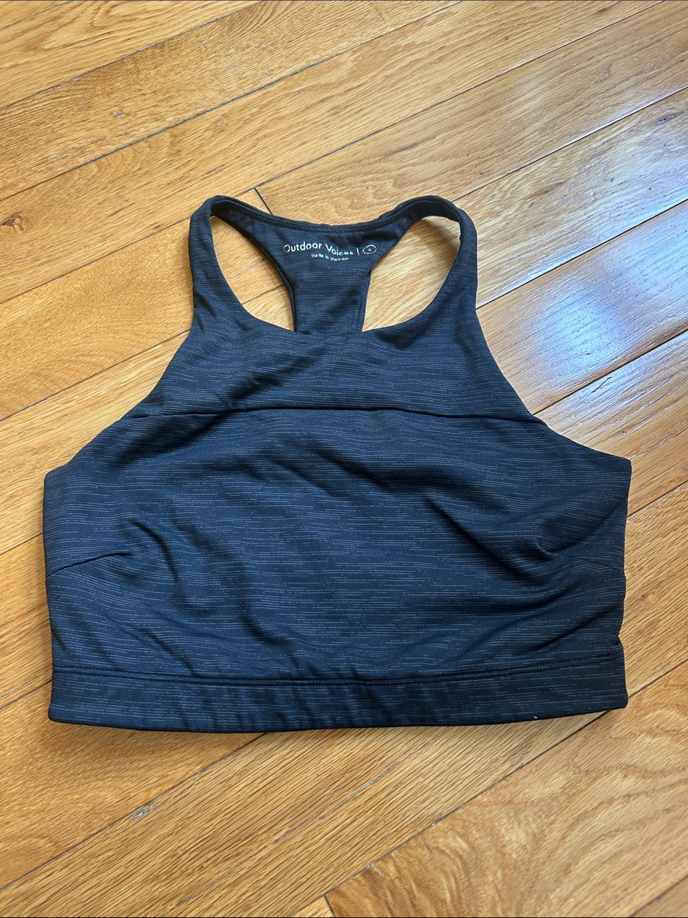 Outdoor Voices navy racer back bra